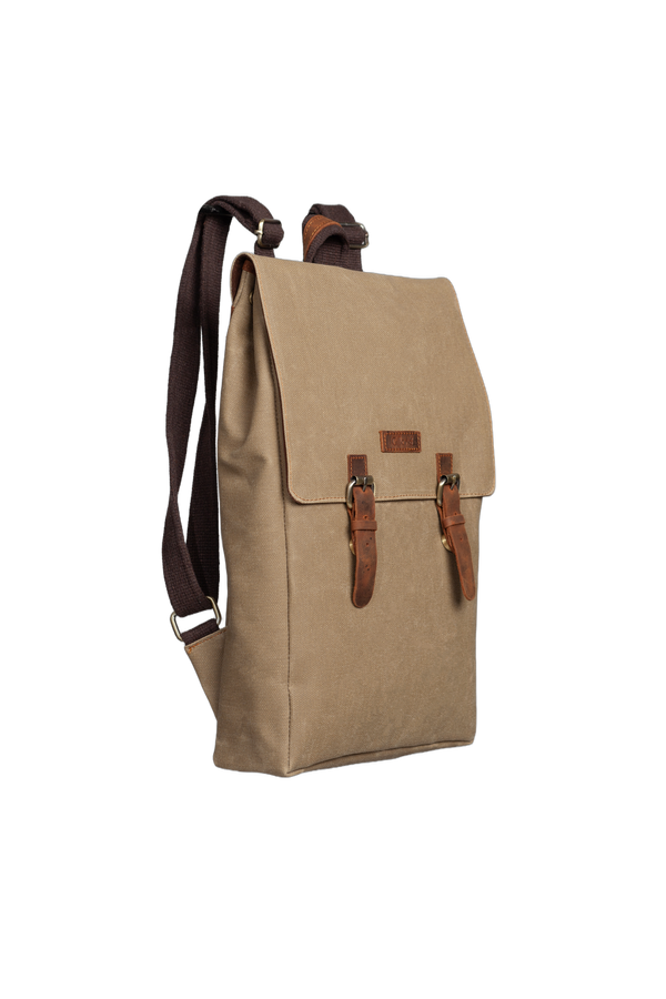Design 02 15.6 Inch Camel Kanvas Laptop Sırt Çantası