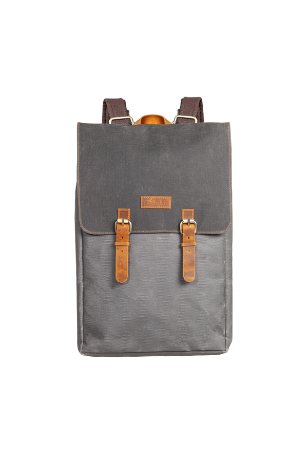 Design 02 15.6 Inch Gri Kanvas (Siyah Kapak) Laptop Sırt Çantası