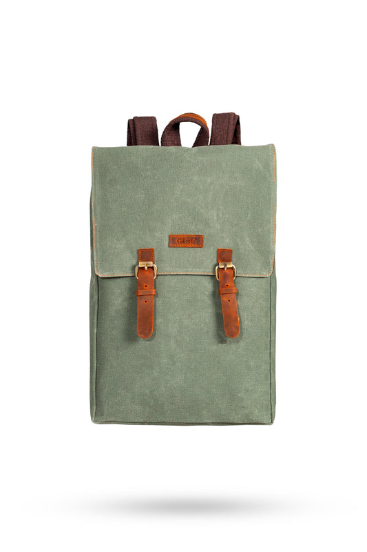 Gillario DESIGN02 15.6 Inch Haki Yeşil Kanvas Laptop Sırt Çantası
