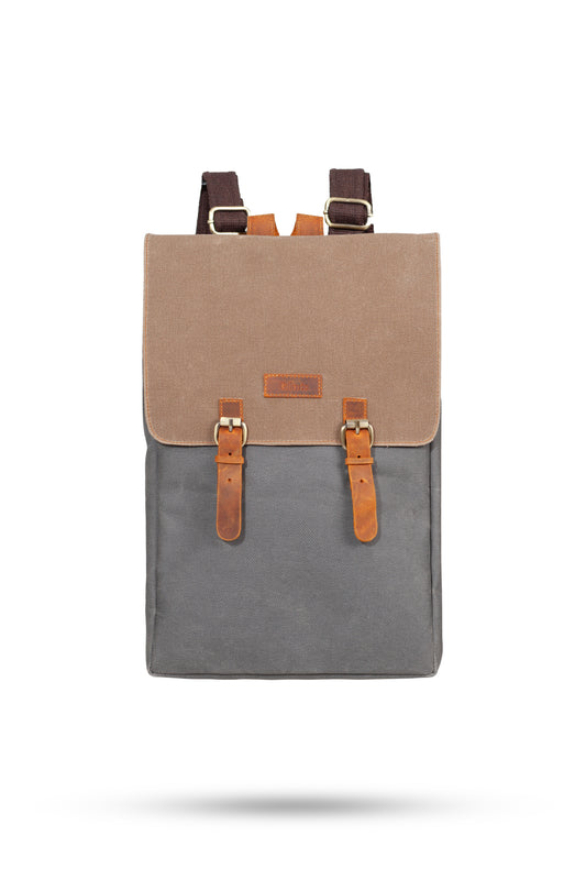 Gillario DESIGN02 15.6 Inch Gri Kanvas (Vizon Kapak) Laptop Sırt Çantası