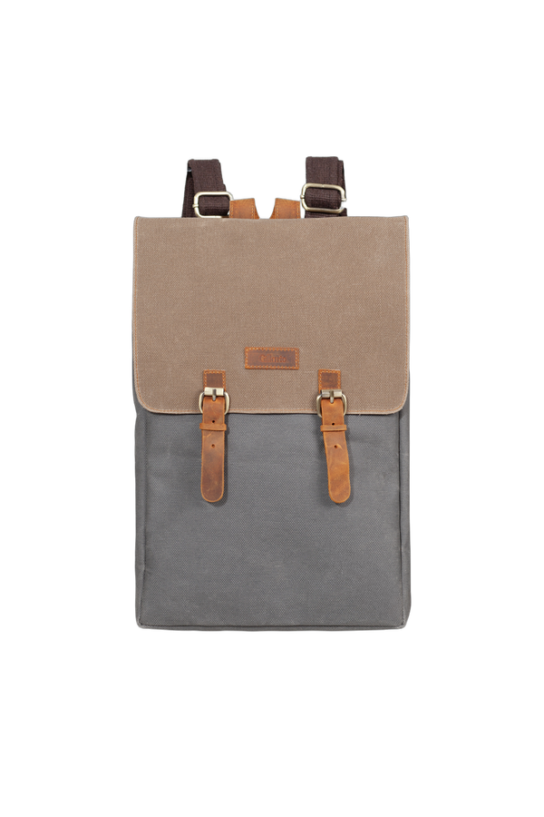 Design 02 15.6 Inch Gri Kanvas (Vizon Kapak) Laptop Sırt Çantası