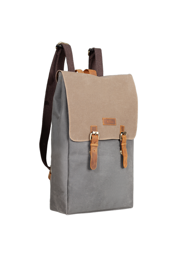 Design 02 15.6 Inch Gri Kanvas (Vizon Kapak) Laptop Sırt Çantası