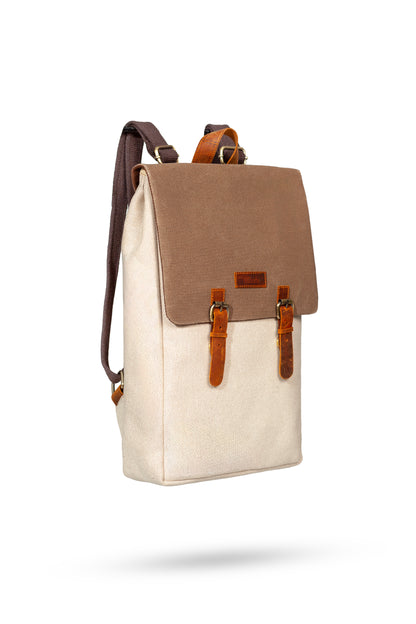 Gillario DESIGN02 15.6 Inch Bej Kanvas (Vizon Kapak) Laptop Sırt Çantası