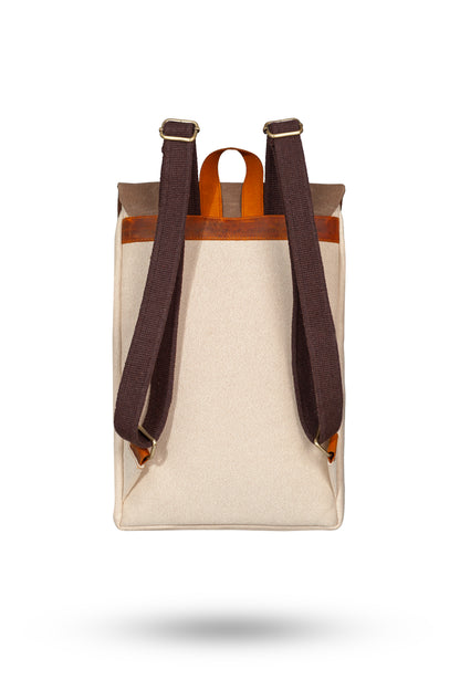 Gillario DESIGN02 15.6 Inch Bej Kanvas (Vizon Kapak) Laptop Sırt Çantası