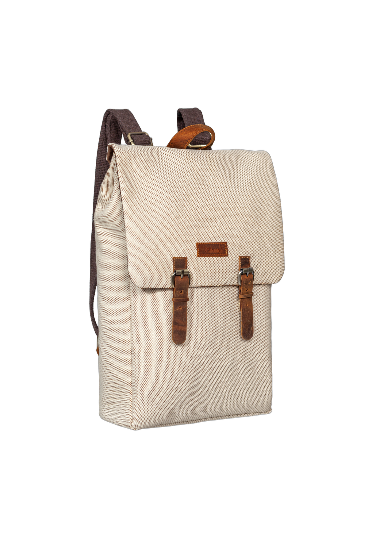 Gillario Gillario DESIGN02 15.6 Inch Bej Kanvas Laptop Sırt Çantası - Görünüm 2 #bej