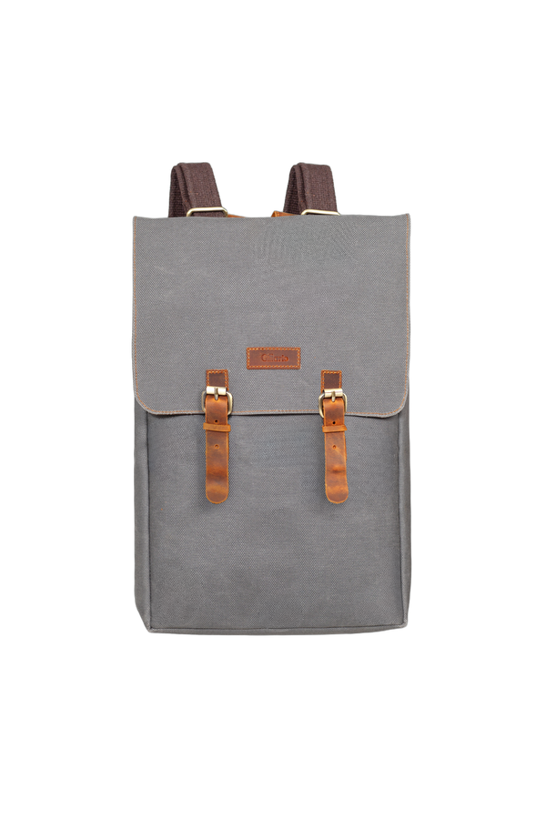 Design 02 15.6 Inch Gri Kanvas Laptop Sırt Çantası