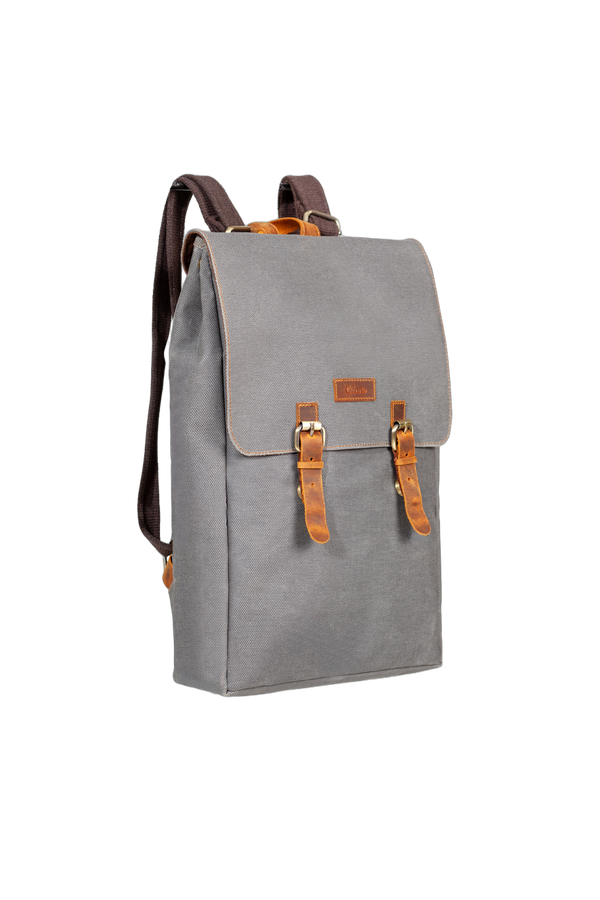Design 02 15.6 Inch Gri Kanvas Laptop Sırt Çantası